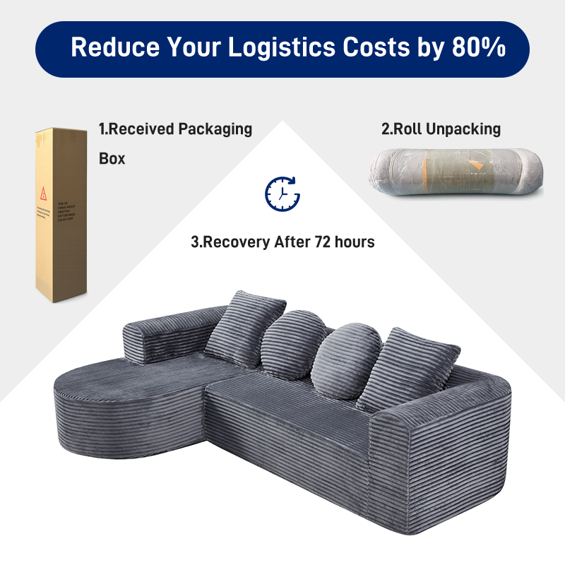 S260 Custom Compression Sofa Suit Fabric Vacuum High-density Foam Compression Packaging Sofa
