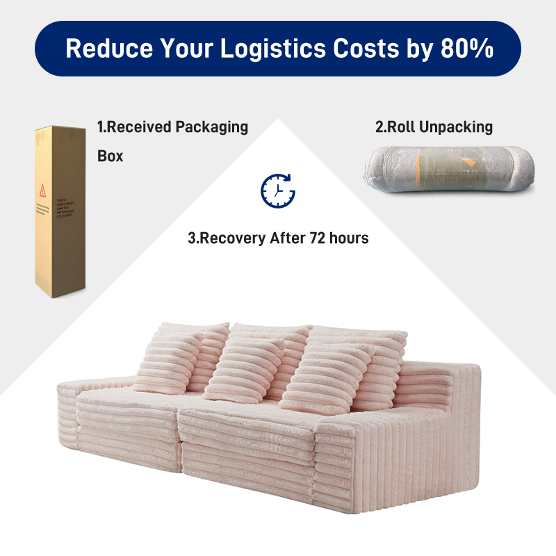 S232-3 Best-selling Compressed Sofa for Living Room Furniture Vacuum-packed Velvet Sofa Cover Straight Row Sofa Bed Customizable